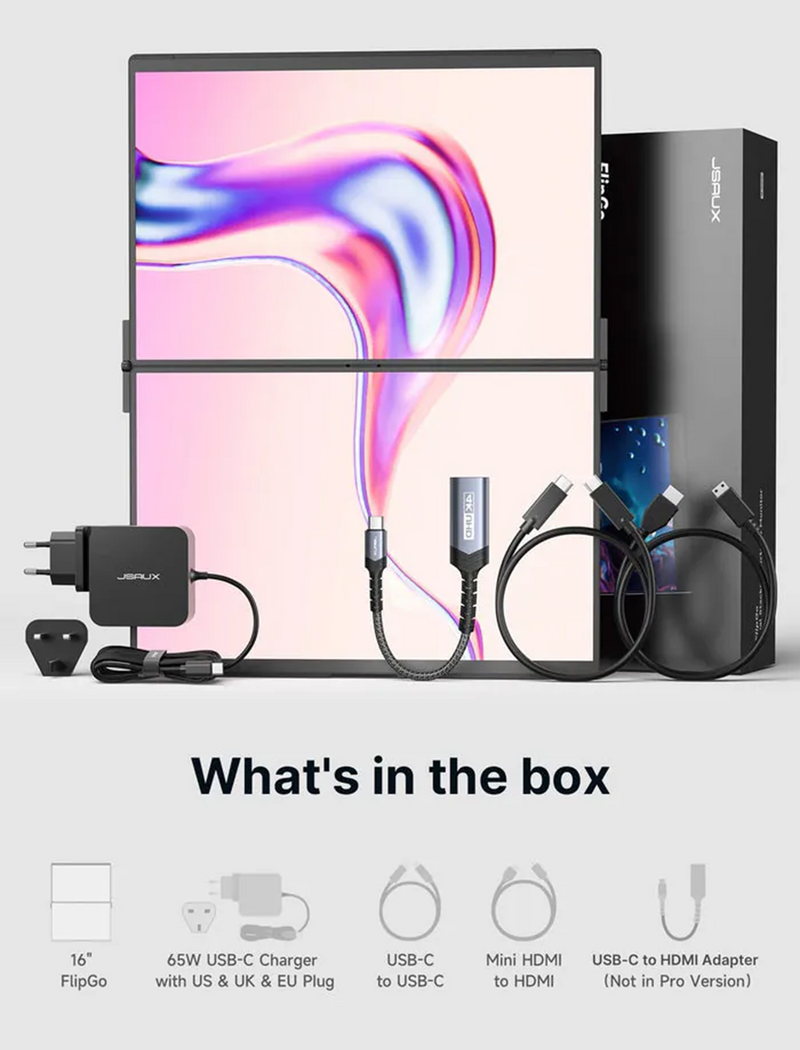 JSAUX FlipGo Pro 16" Portable Monitor