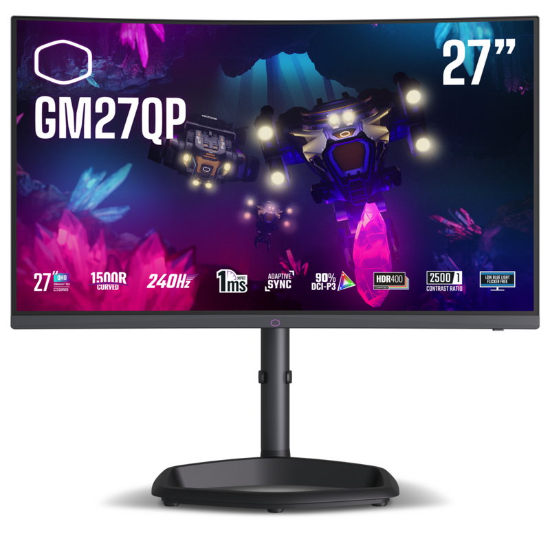 COOLER MASTER GM27-QP 27吋 VA QHD 240Hz 1500R 曲面電競顯示器