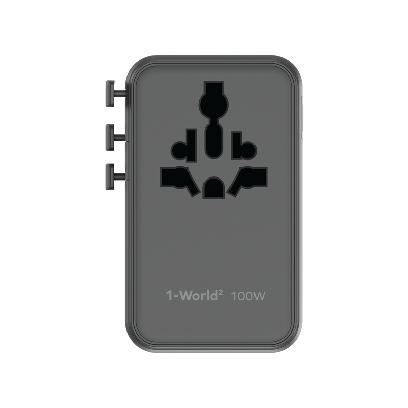 Momax 1-World2 100W 4-Port USB-C Dual AC Travel Adaptor UA23UK