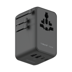 Momax 1-World2 100W 4-Port USB-C Dual AC Travel Adaptor UA23UK