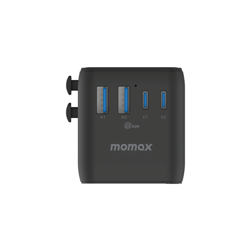 Momax 1-World2 100W 4-Port USB-C Dual AC Travel Adaptor UA23UK