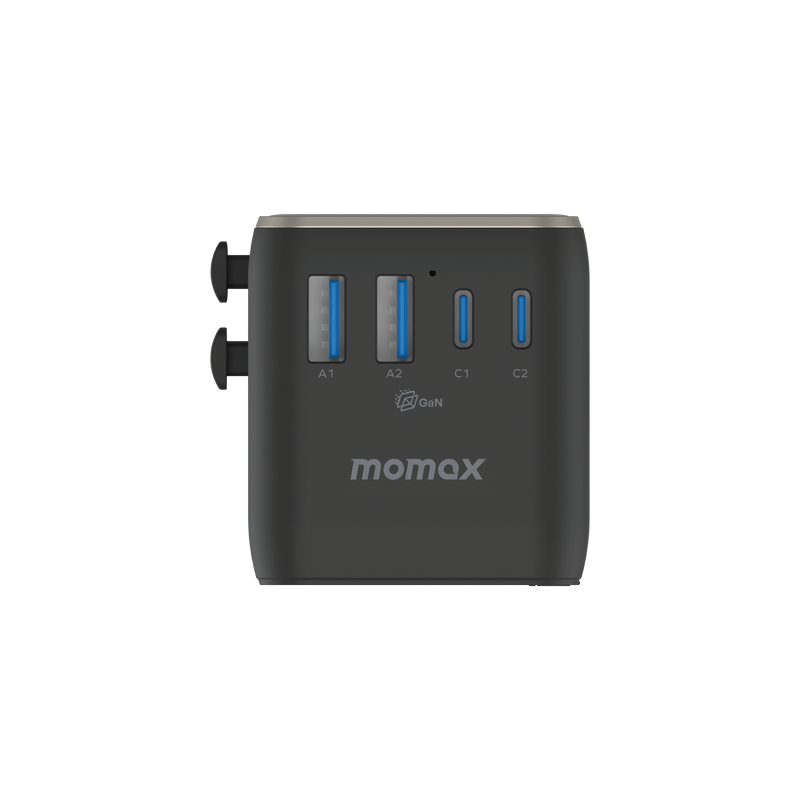 Momax 1-World2 100W 4-Port USB-C Dual AC Travel Adaptor UA23UK