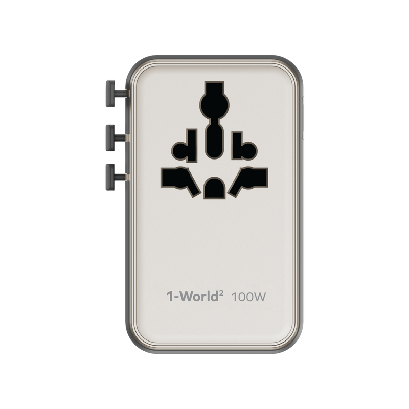 Momax 1-World2 100W 4-Port USB-C Dual AC Travel Adaptor UA23UK