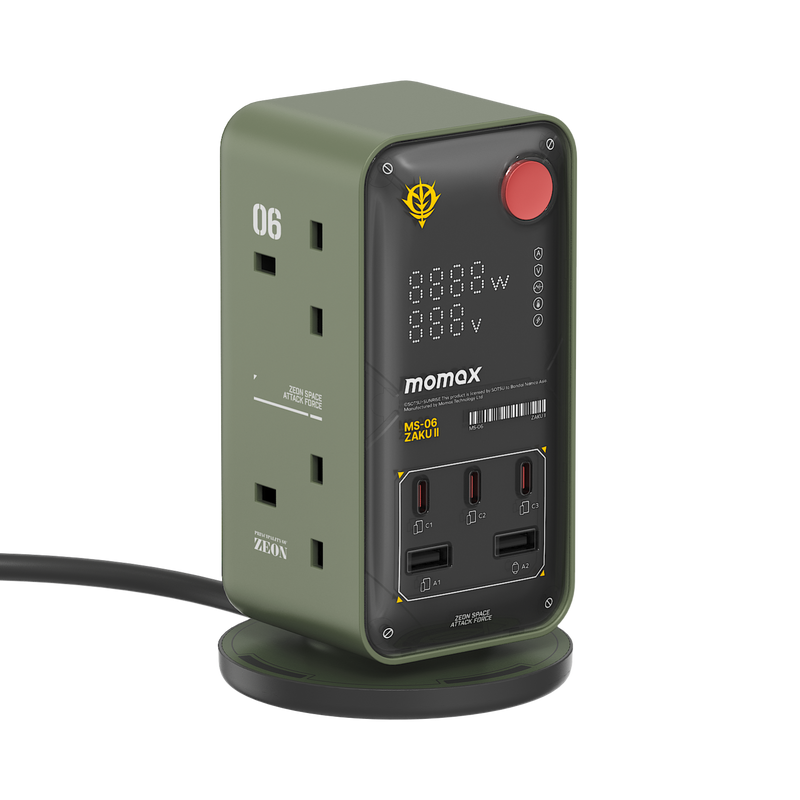 Momax 1-Charge Work Flow PD35W -Outlet Digital Display Power Tower with USB
