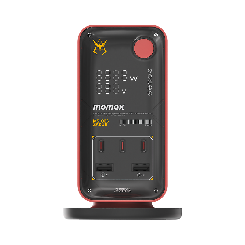 Momax 1-Charge Work Flow PD35W 2A3C 6-Outlet Digital Display Power Tower with USB
