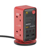 Momax 1-Charge Work Flow PD35W 2A3C 6-Outlet Digital Display Power Tower with USB