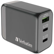 VERBATIM 3 端口 65W PD 3.0 和 QC 3.0 GaN旅行充電器 #66963