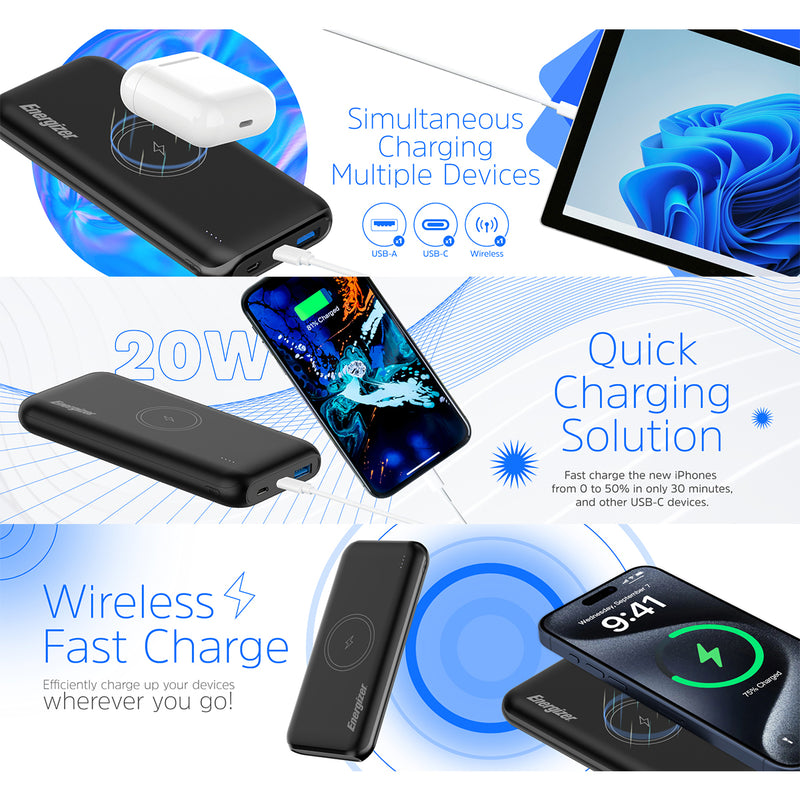 ENERGIZER QE10009PQ 10000mAh 無線 移動電源