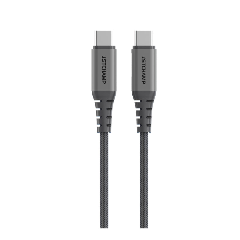 First Champion USB 2.0 Type-C 至 Type-C Cable, 100W, 尼龍編織 30cm