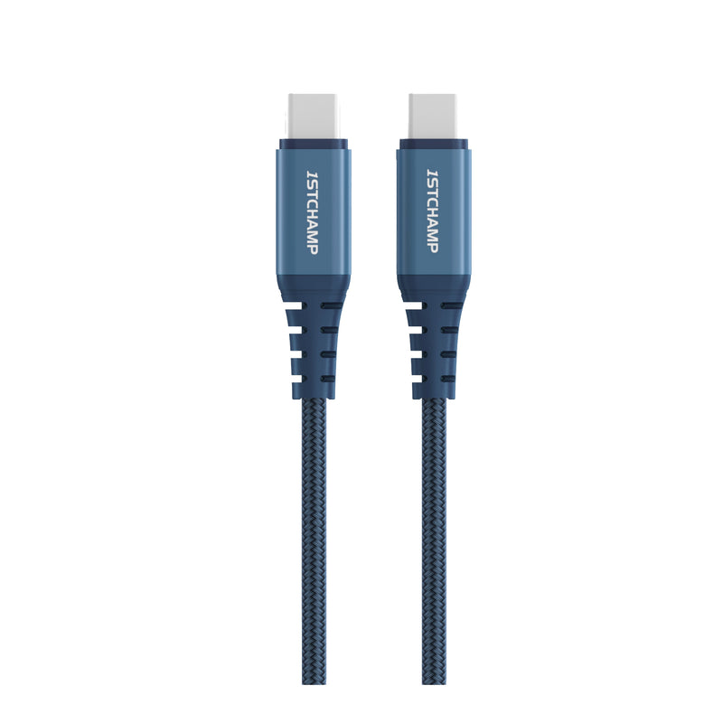First Champion USB 2.0 Type-C 至 Type-C Cable, 100W, 尼龍編織 30cm