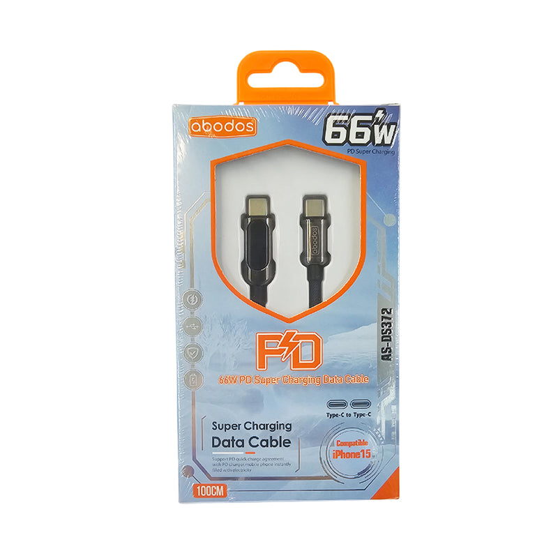 OTHERS 其他 AS-DS372 智能顯示 PD 66W Type-C 轉 Type-C 快速充電數據線