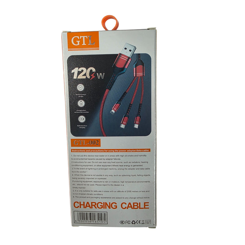 GTL GTL-002 1.2m 多合一 充電線