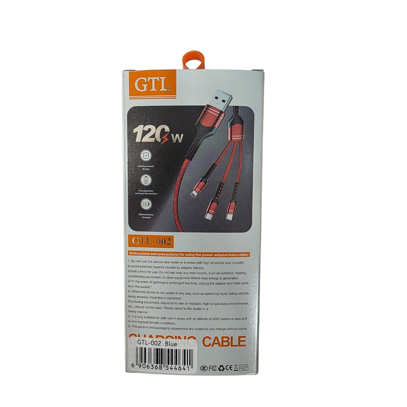 GTL GTL-002 1.2m 多合一 充電線