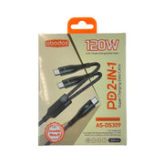 OTHERS AS-DS309 2-in-1 120W USB-C to 2xUSB-C Super Charging Data Cable (Length: 1.2M)