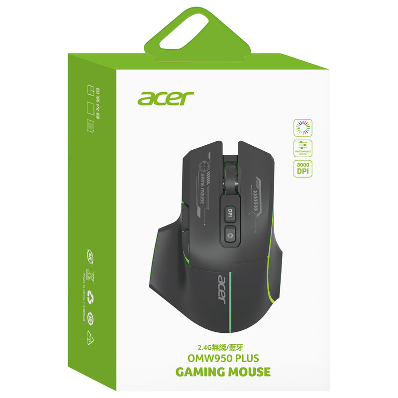 ACER OMW950+ 8000DPI Bluetooth 2.4G Gaming Mouse