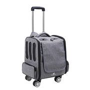Dodopet Dual-purpose Rucksack Trolley Four-Wheel 360-degree Rotation (Grey) (Pet Weight: 10kg)