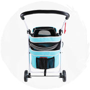 Dodopet Low Seat Four-Wheel Folding Dog Stroller (Black) (Pet Weight: 20kg)