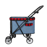 Dodopet Mini Four-Wheel Denim Folding Dog Stroller (Pet Weight: 12kg)