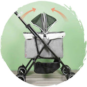 IVPETS Japan BONBI IVPETS Coron Foldable Pet Japan Original Going Out Trolley (Grey) (8kg Bearing)