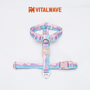 VITAL WAVE Gradient Peaks H-shaped Pet Chest Strap-PINK(M）
