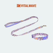 VITAL WAVE Diamond Gleam Collar & Dog Leash Two-Piece Set-PURPLE(M)