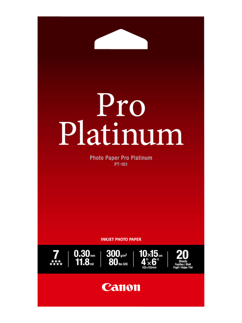 CANON PT-101 Photo Paper Pro Platinum 4"x6" (20 sheets)