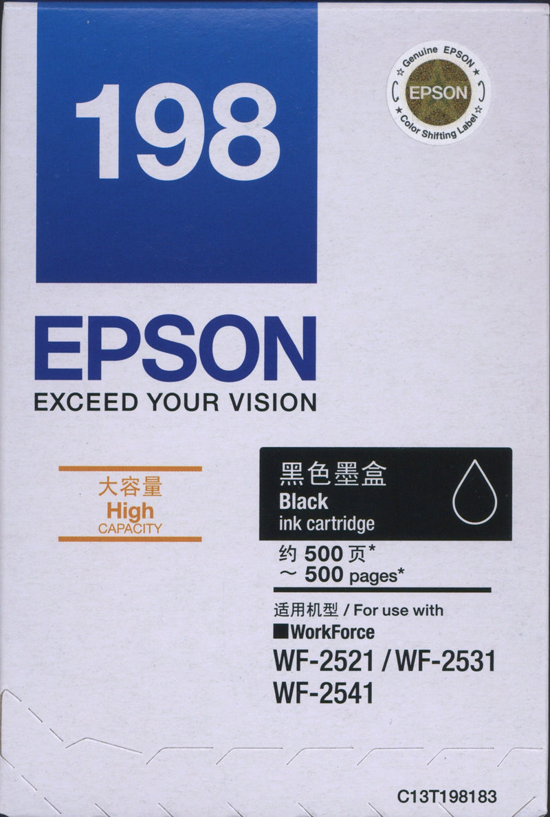 EPSON 愛普生 T198 黑色 墨盒