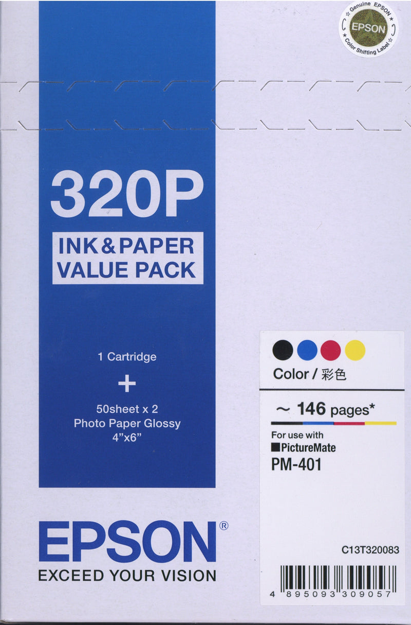 EPSON PM-401 Ink Cartridges with 100 sheet of 4R paper