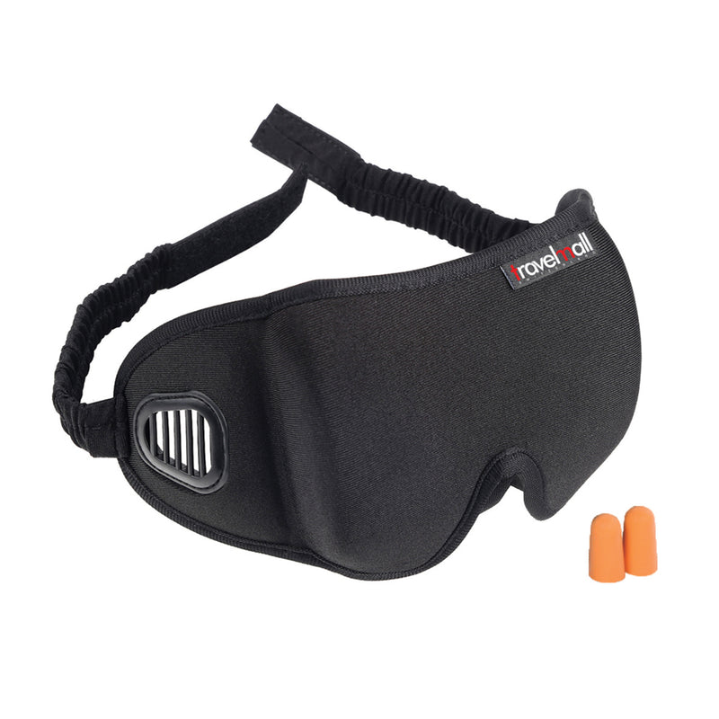 Travelmall 3D Breathable Sleeping Mask with built-in air vents and ear plug