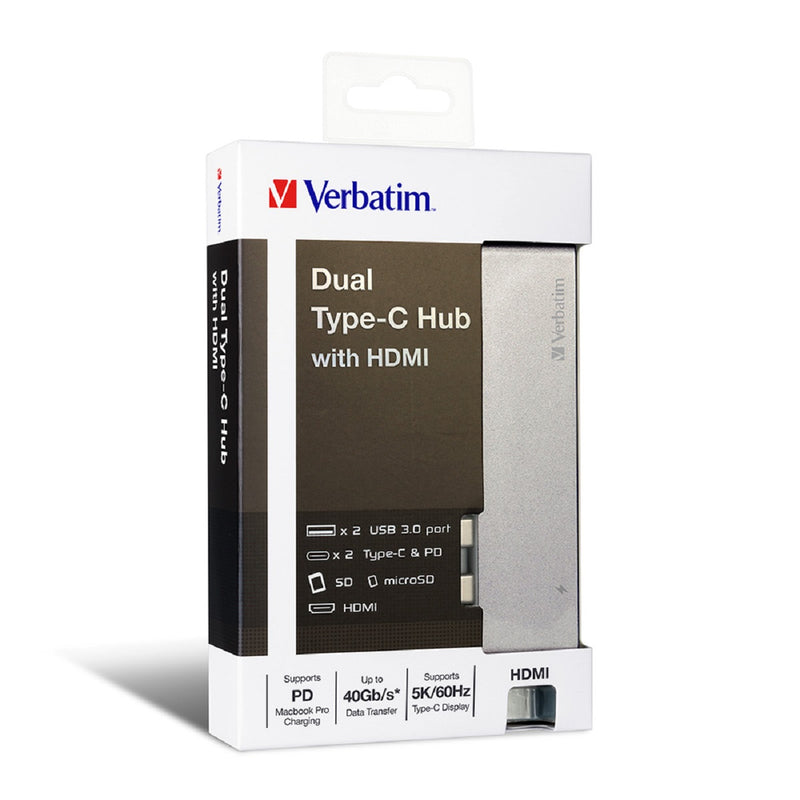 VERBATIM Dual Type C Hub with HDMI