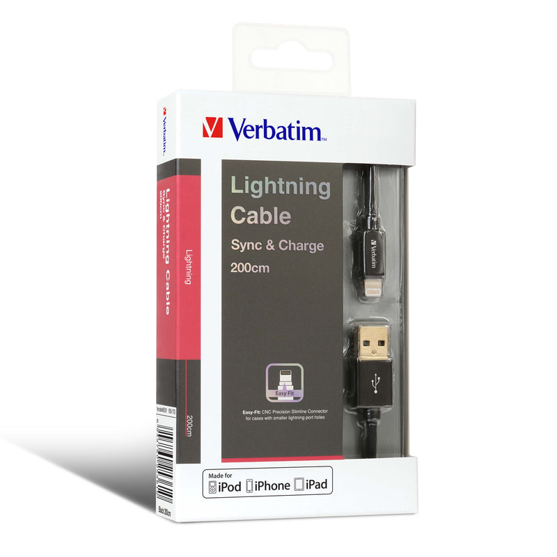 VERBATIM 200cm STEP UP Sync & Charge Lighting Cable