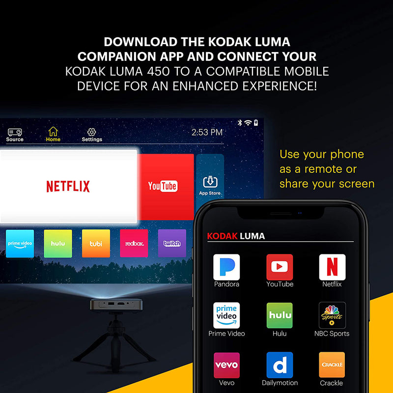 KODAK 柯達 Luma 450 便攜式智能Wi-Fi迷你投影機