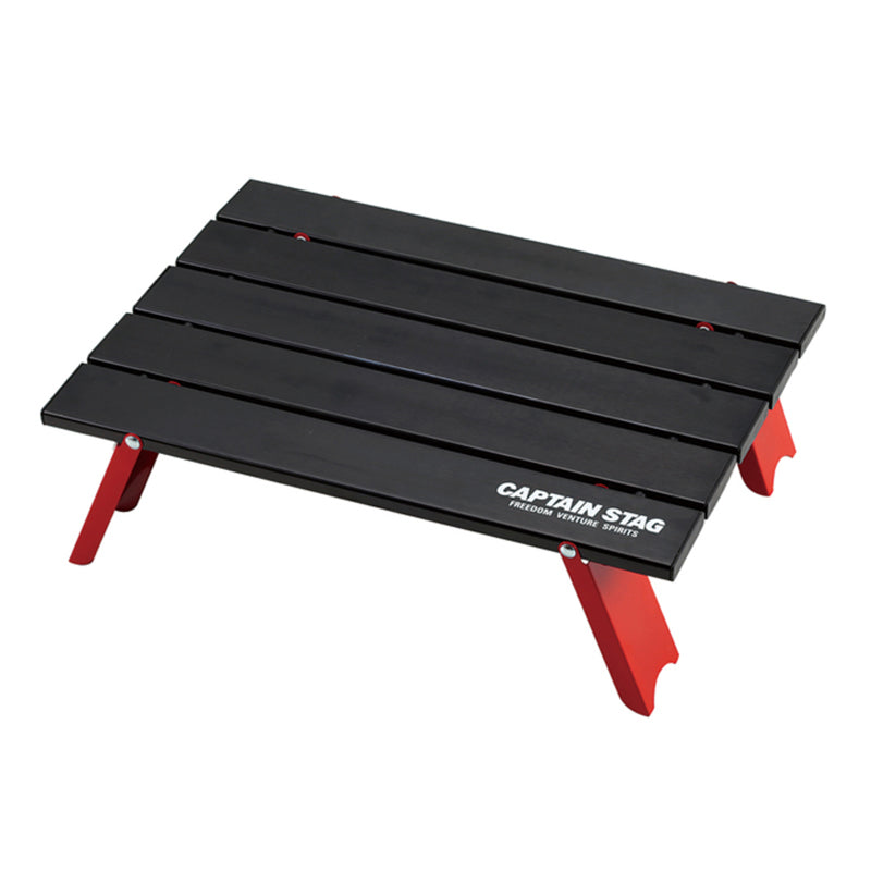 Captain stag Aluminum Roll Table Compact Black