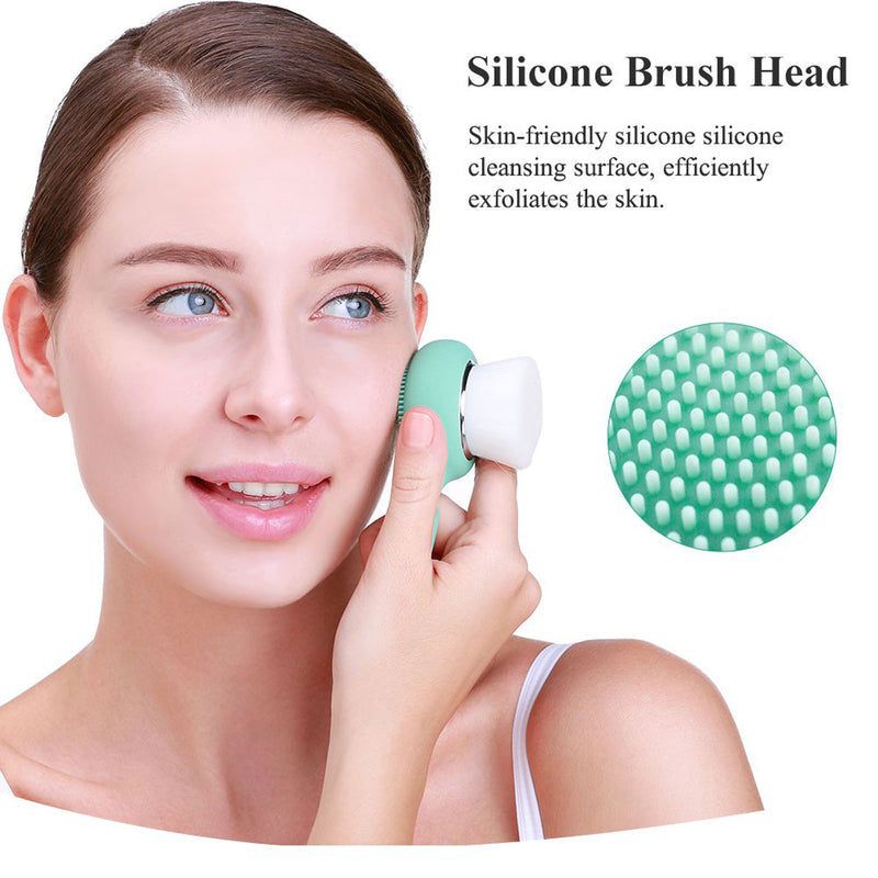 TOUCHBeauty TB1763 Soft Bristles Silicone Facial Face Brush, 2 In 1 Manual Exfoliation Pore Cleaner Brush