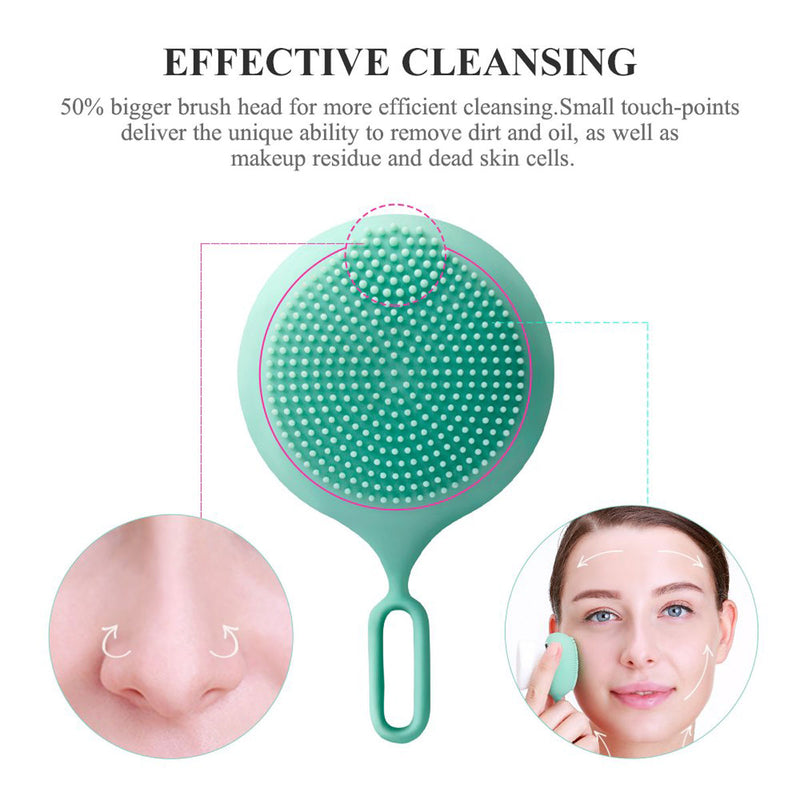 TOUCHBeauty TB1763 Soft Bristles Silicone Facial Face Brush, 2 In 1 Manual Exfoliation Pore Cleaner Brush