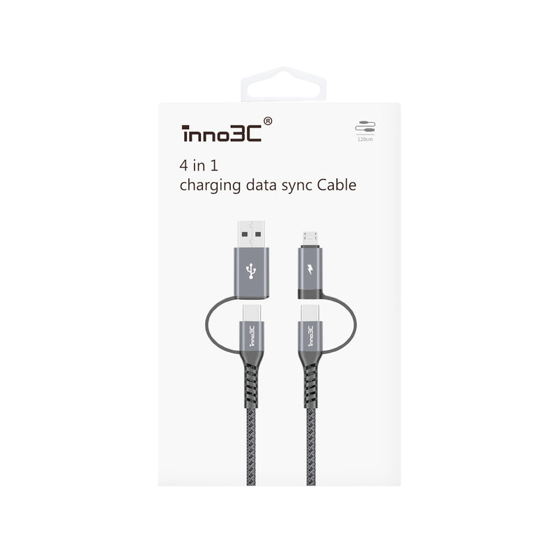inno3C i-M4 4 in 1 USB-A/Type-C to Micro/Type-C Cable