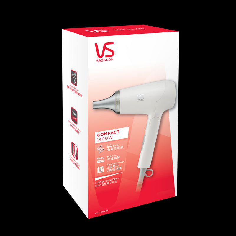 VIDAL SASSOON VS1712WIH 1400W IONIC DRYER