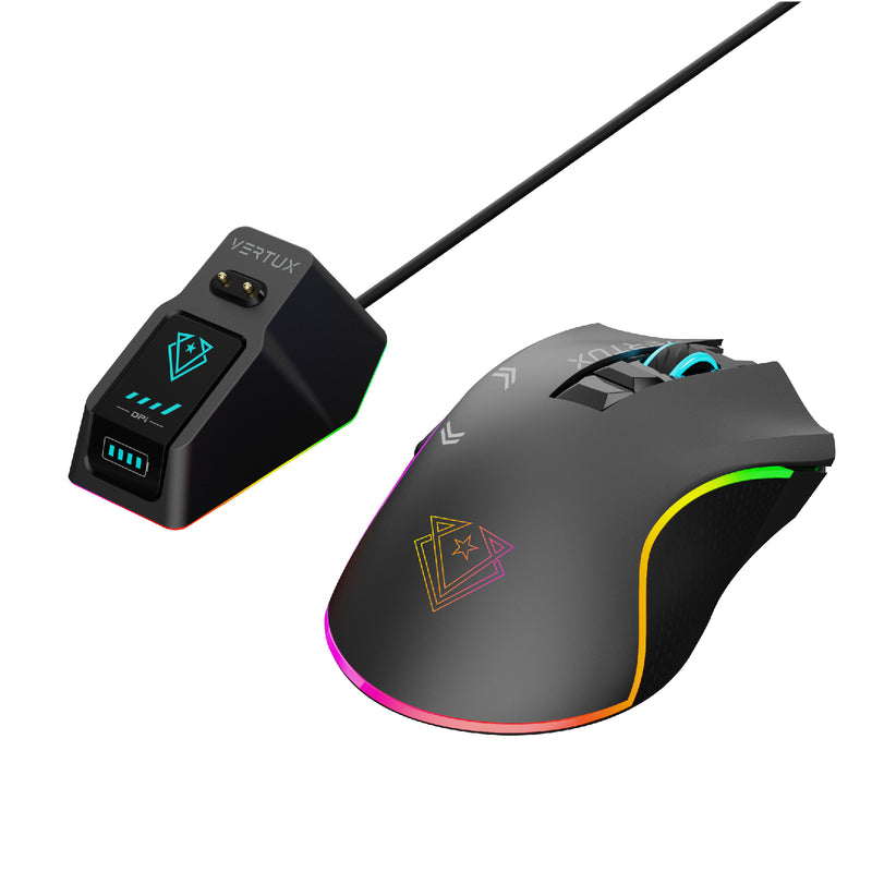 VERTUX Mustang 10,000DPI GameCharged 2 in 1 Gaming Wireless Mouse