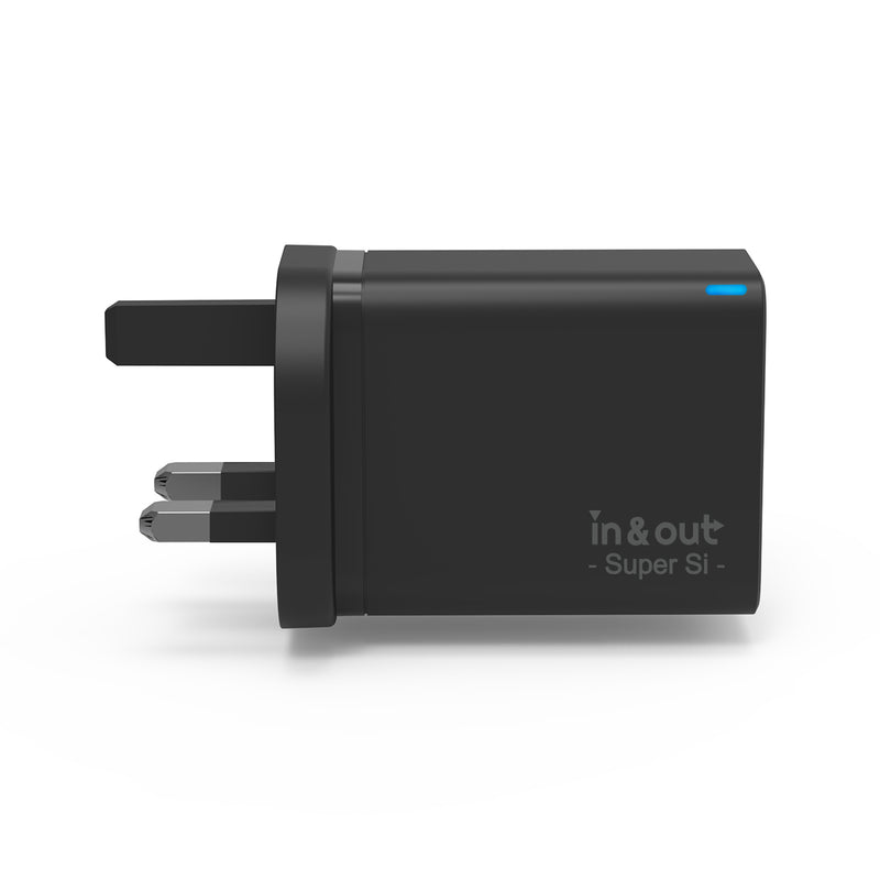 in & out io-65W 超級矽 65W 3輸出快速充電器