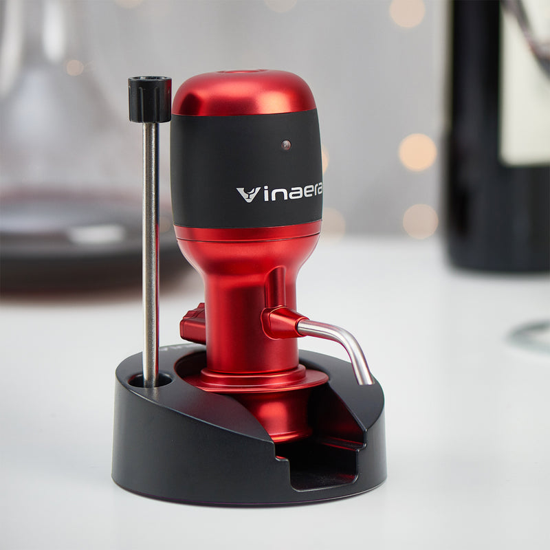 VINAERA Pro Adjustable Electronic Wine Aerator Professional Edition MV7 + Ah-So Foil Cutter Two-Prong Cork Puller Bundle