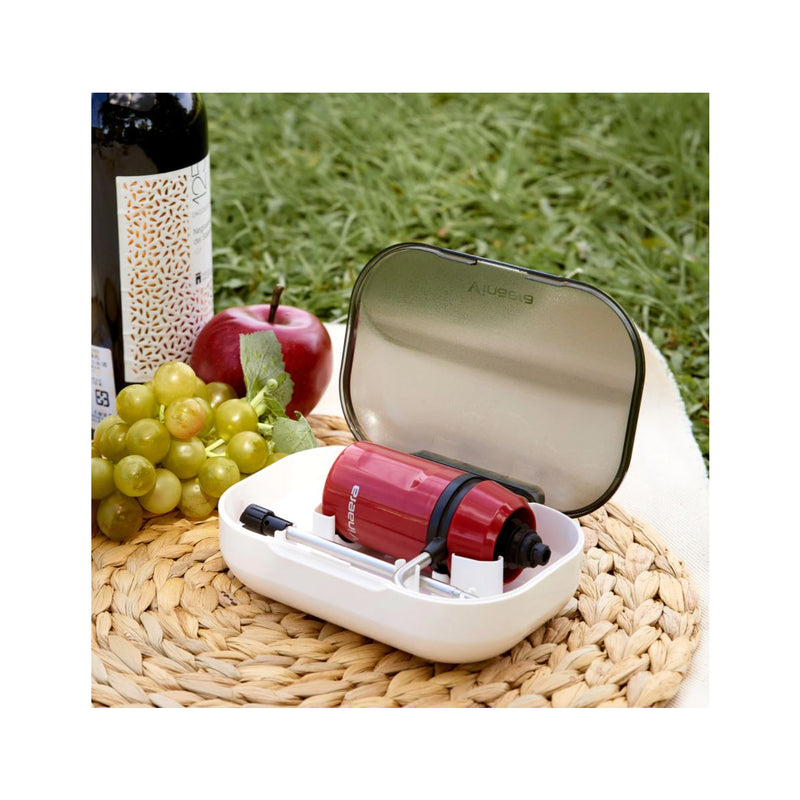 VINAERA Travel Electric Wine Aerator Portable Edition MV63 + Waiter's Friend Corkscrew Ebony Edition Bundle