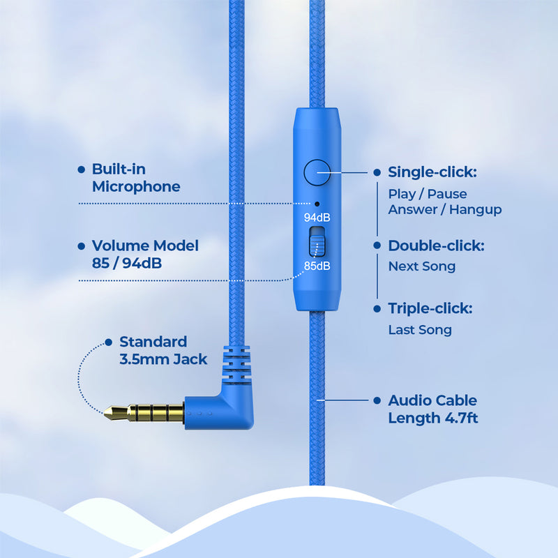 iClever HS19 折疊式有線兒童耳機