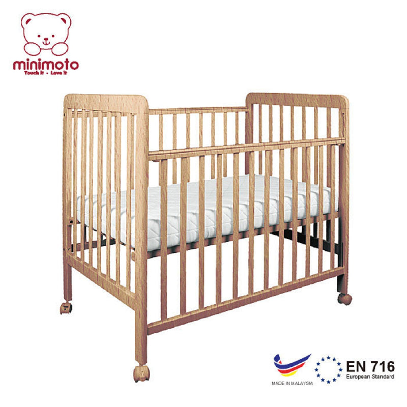 Minimoto White KSK Baby Cot YB2828 with Mattress YB3318