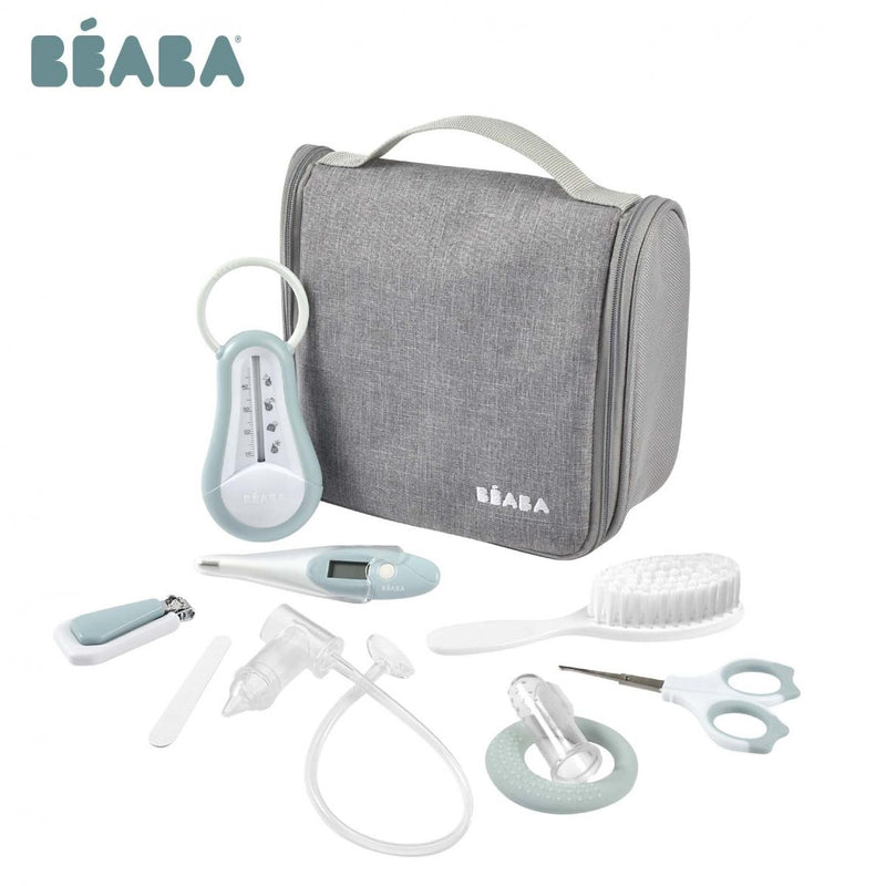 Beaba Baby Grooming Set (9 accessories) + Hanging Toiletry Pouch