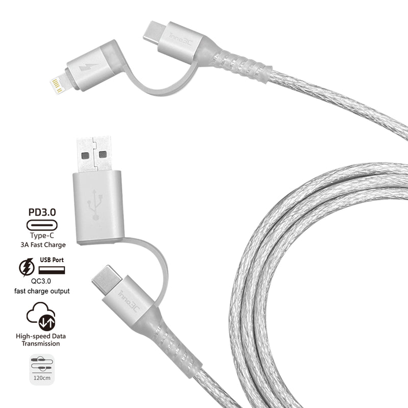 inno3C 創品 i-4LA-12 4 in 1 Lightning/Type-C to USB/Type-C 接線