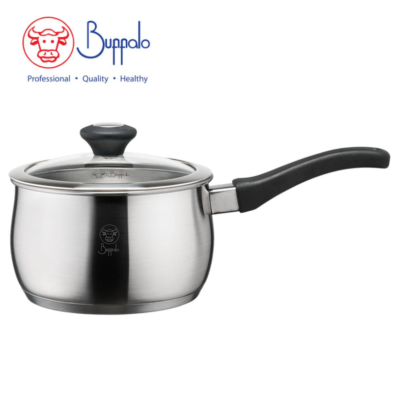 Buffalo PRECIOUS S/ST SAUCEPAN WITH GLASS LID (18X11CM/2.85)