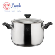 Buffalo PRECIOUS S/ST HIGH  STOCKPOT WITH GLASS LID (24X17CM/8.05L)