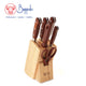 Buffalo 7PCS SET STAINLESS KNIFE WITH HARD WOOD BLOCK