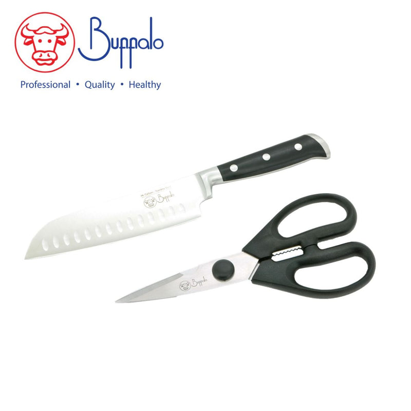 Buffalo 7"SANTOKU KNIFE & KITCHEN SCIRRORS SET