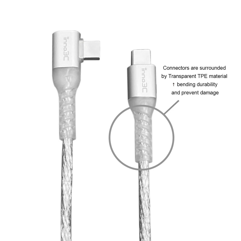 inno3C i-60C-03 Type-C to Type-C 60W L-shape Cable 0.3M